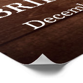 Hout en Blush Rozen Rustisch Vrijgezellenfeest Fot Poster (Hoek)