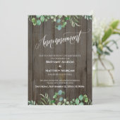 Hout en eucalyptus Uitgestelde aankondiging huweli (Staand voorkant)