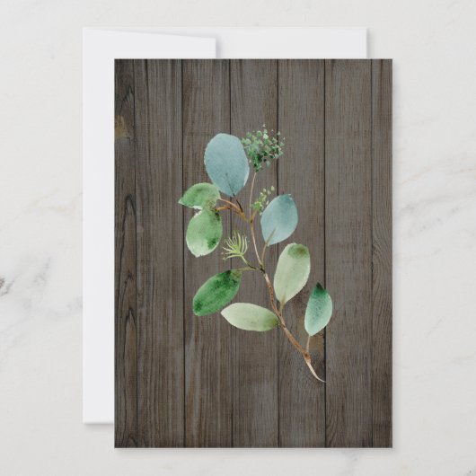 Hout en eucalyptus Uitgestelde aankondiging huweli (Achterkant)