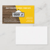 Hout en geel bouwwerk visitekaartje (Voorkant / Achterkant)