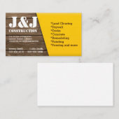 Hout en geel Visitekaartje voor de bouw (Voorkant / Achterkant)