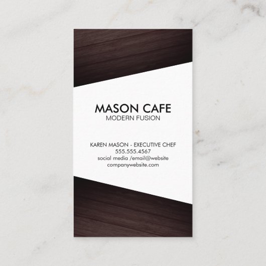 Hout en gespikkeld blok | Culinair Visitekaartje (Achterkant)