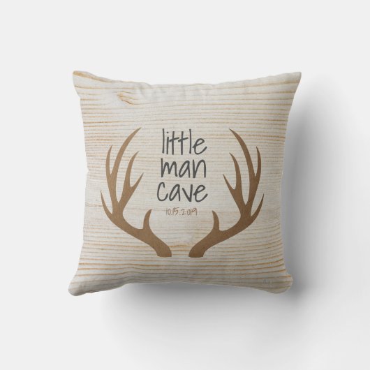 Hout en Geweien Kleine Man Grotten Kinderkamer Kussen (Achterkant)