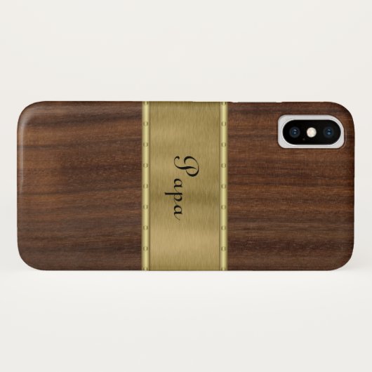 Hout en goud zijn persoonlijk aan te merken Case-Mate iPhone case (Achterkant (horizontaal))