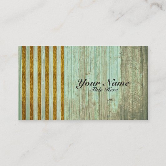  hout en goudglitter Visitekaartje (Voorkant)