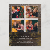 Hout en goudpine tak kerstfeestfoto's briefkaart (Voorkant)