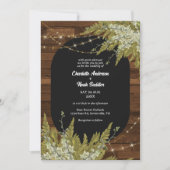 Hout en groen rustieke bruiloft kaart (Voorkant)