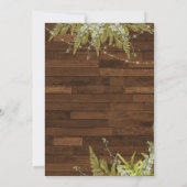 Hout en groen rustieke bruiloft kaart (Achterkant)