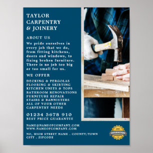 Hout en hamer, timmerhout, timmerhout, timmerhout poster