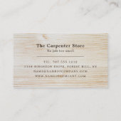 Hout en hamer, timmerhout, timmerhout visitekaartje (Achterkant)