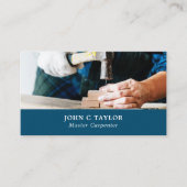 Hout en hamer, timmerhout, timmerhout visitekaartje (Voorkant)