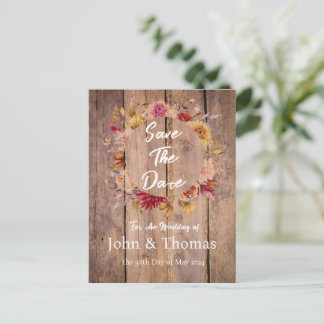Hout en Herfst Flowers Save the Date Briefkaart