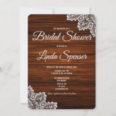 Hout en Kant Landelijke Bruids Uitnodiging (Voorkant)