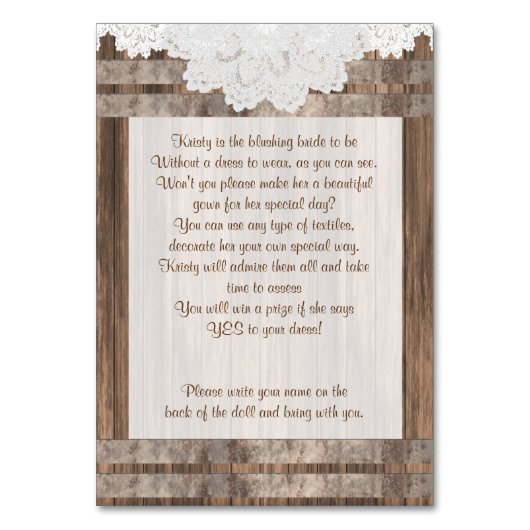 Hout en Kant Ontwerp Kaart (Voorkant)