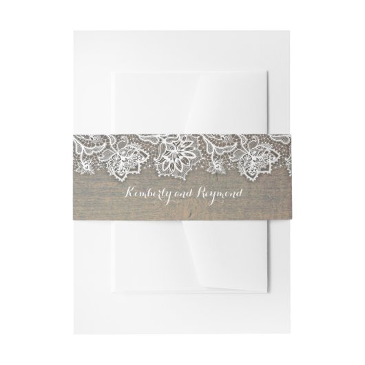 Hout en kant rustiek uitnodigingen wikkel (Voorkant Voorbeeld)