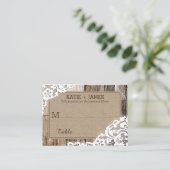 Hout en Kant Rustieke Land Bruiloft Plaats Kaarten Plaatskaartje