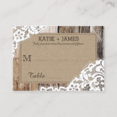 Hout en Kant Rustieke Land Bruiloft Plaats Kaarten Plaatskaartje (Voorkant)