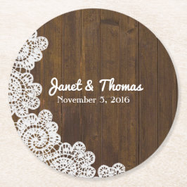 Hout en kant Trouwpapier Onderzetters