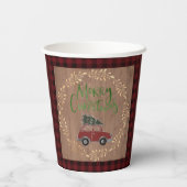 Hout en kerstmis papieren bekers (Achterkant)