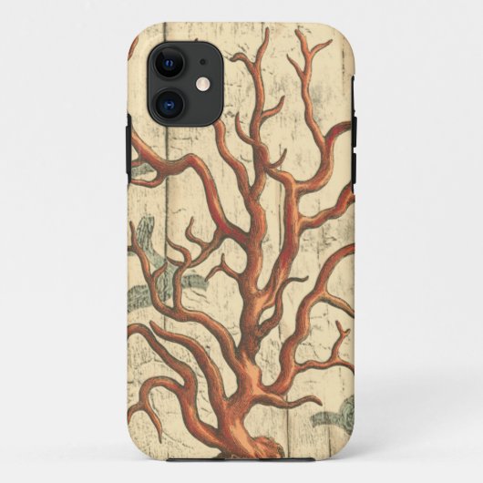 Hout en klein koraal Case-Mate iPhone case (Achterkant)