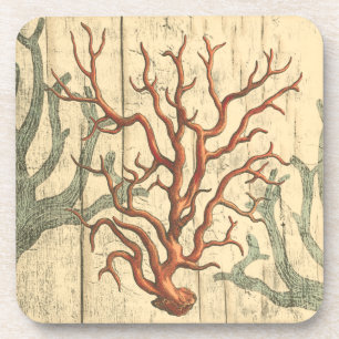 Hout en klein koraal onderzetter