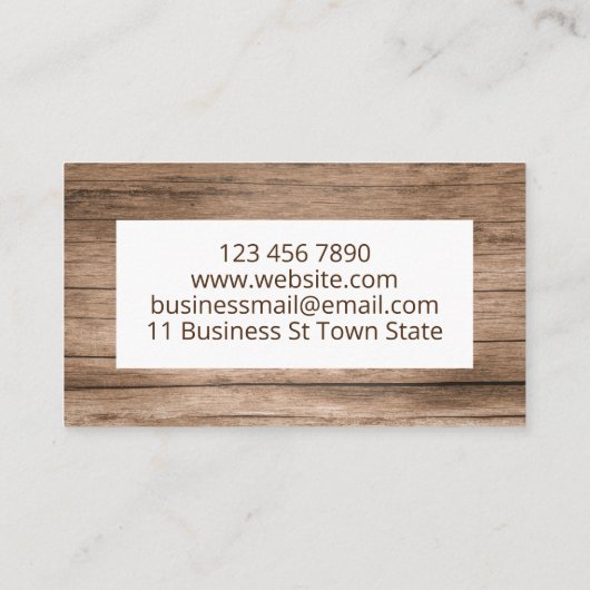 Hout en kunstmeubelen voor berging visitekaartje (Achterkant)