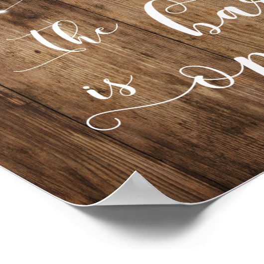 Hout en licht De balk is open opvangbord Poster (Hoek)