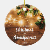 Hout en licht Eerste Kerstmis als grootouders Keramisch Ornament (Achterkant)