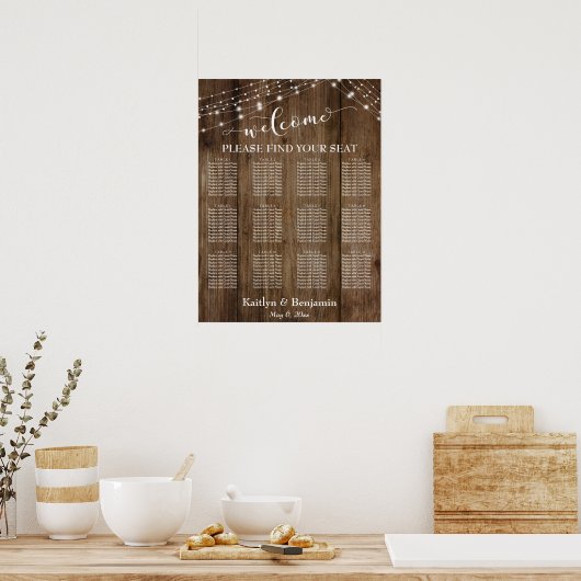 Hout en licht Welkome typografie Poster (Keuken)