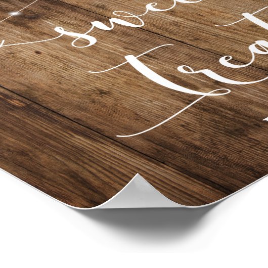 Hout- en lichtbont Berichten over bruiloft Poster (Hoek)