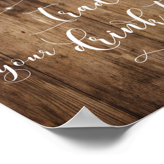 Hout en lichte handel in uw Drink Tickets Bar Poster (Hoek)
