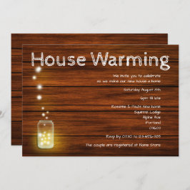 Hout en Lichten Bruilofts Uitnodiging voor een Nie