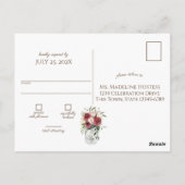 Hout en Lichten Jar Bourgondië Bloemen RSVP P P Briefkaart (Achterkant)