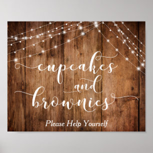 Hout- en lichtkoeken en brownieschermen poster