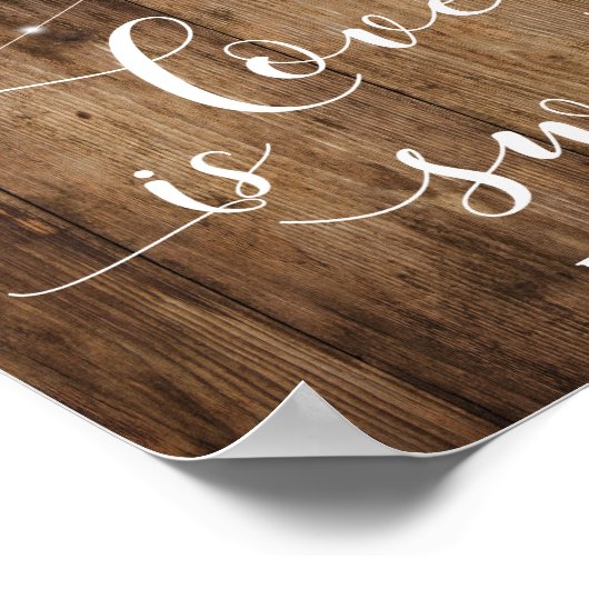 Hout- en lichtliefde is Sweet Weddenschap Poster (Hoek)