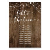 Hout- en lichttabel Dertien met gastnaamkaart Kaart (Achterkant)