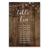 Hout- en lichttabel Tien met gastnamen Kaart (Voorkant)