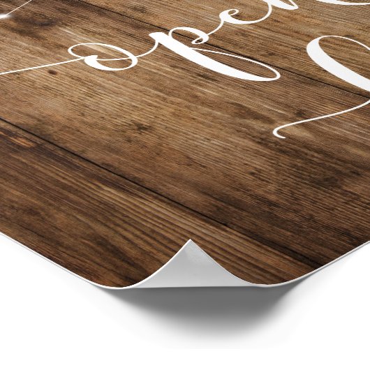 Hout en lights Open Bar-ontvangstteken Poster (Hoek)