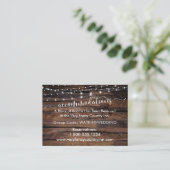 Hout- en lights Wedding-accommodatie Informatiekaartje (Staand voorkant)
