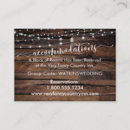 Hout- en lights Wedding-accommodatie Informatiekaartje