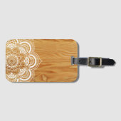 Hout en Mandala Bagagelabel (Voorkant (horizontaal))