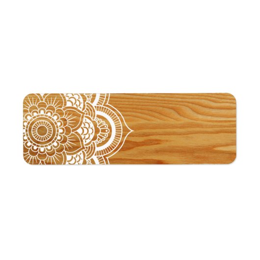 Hout en Mandala Etiket (Voorkant)