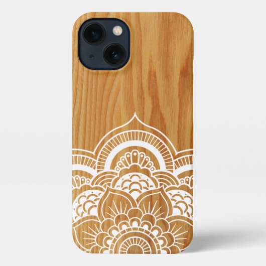 Hout en Mandala Hoesje-Mate iPhone Case iPhone Hoesje (Achterkant)