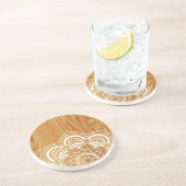 Hout en Mandala Zandsteen Onderzetter (Zijkant)