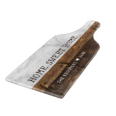 Hout en marmer familienaam Home Sweet Home Snijplank (Hoek)