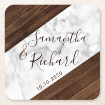 Hout en marmeren bruiloft