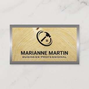 Hout en Metaal Home Hammer Logo Visitekaartje