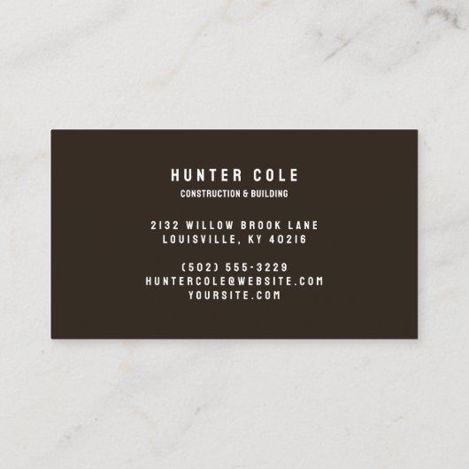 Hout en metaal Industrieel Visitekaartje (Achterkant)