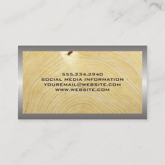 Hout en metaal | Logo ThuisHammer Visitekaartje (Achterkant)