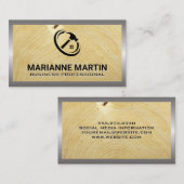 Hout en metaal | Logo ThuisHammer Visitekaartje (Voorkant / Achterkant)